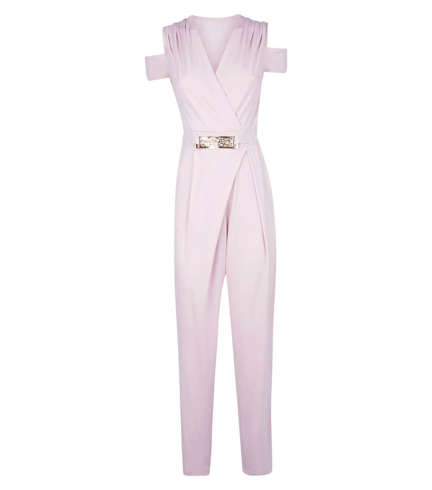 Mela Pink Cold Shoulder Belted Jumpsuit Image 3