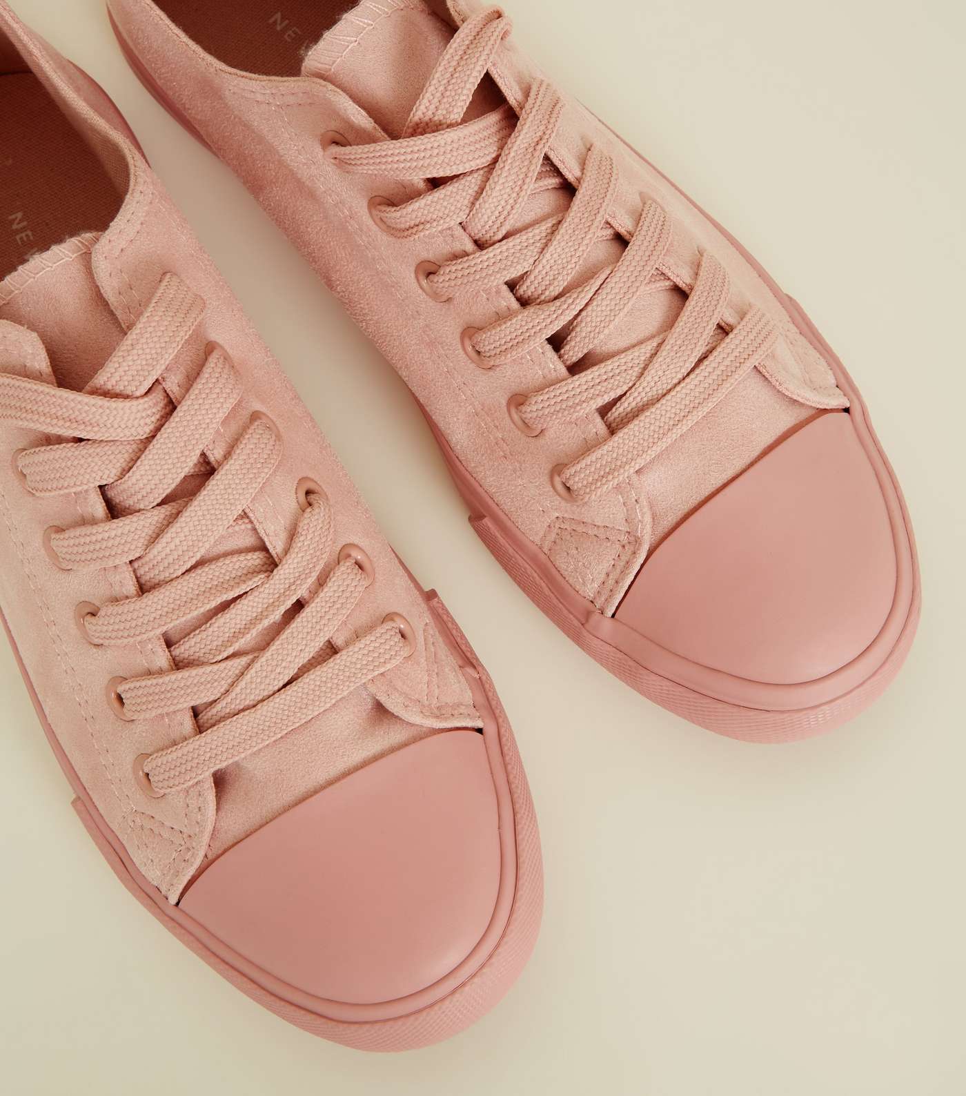 Pink Suedette Lace-Up Trainers  Image 4