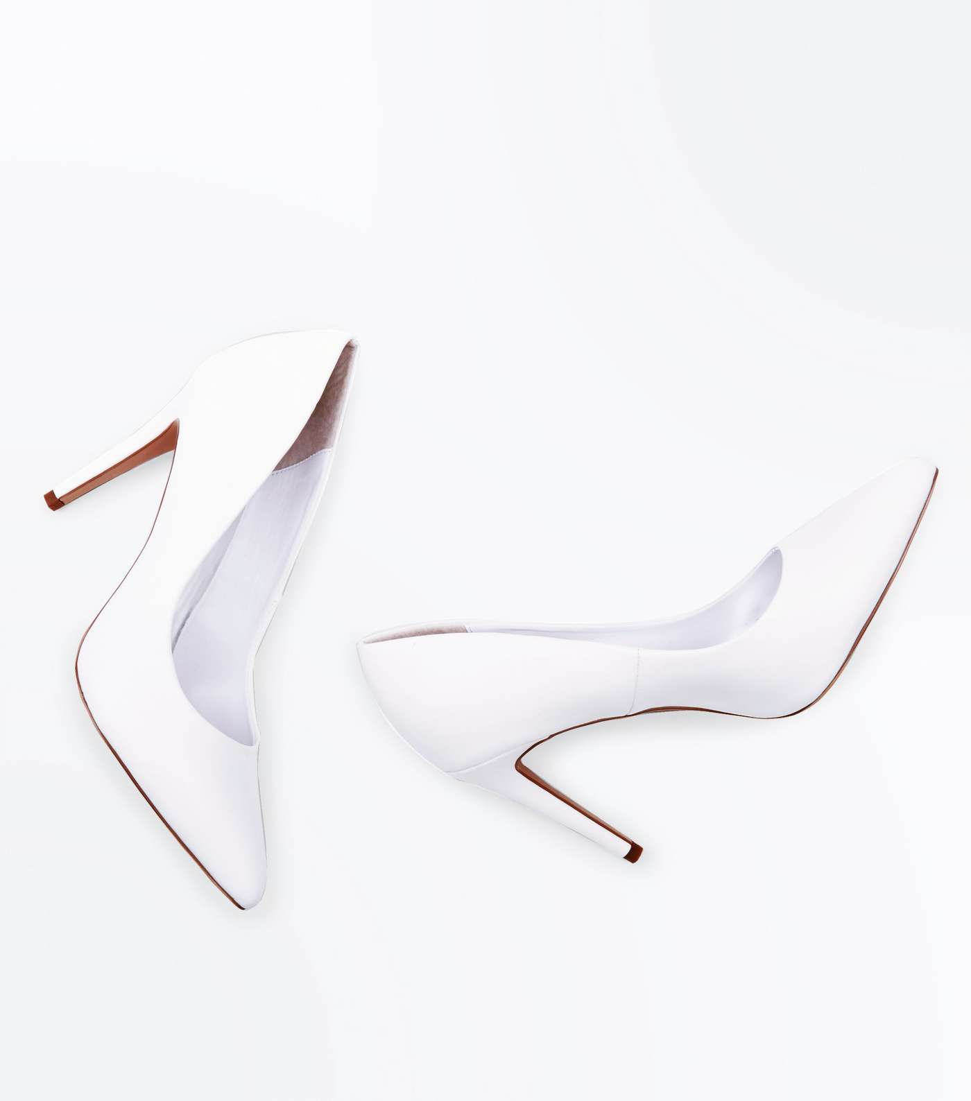 White Pointed Court Shoes  Image 4