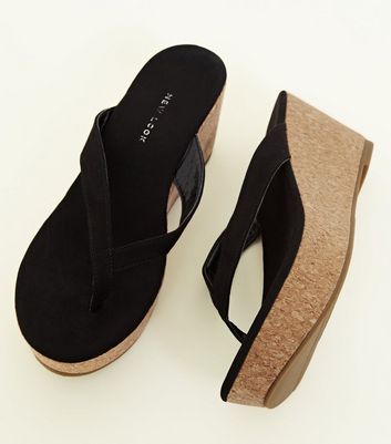 new look wedge flip flops