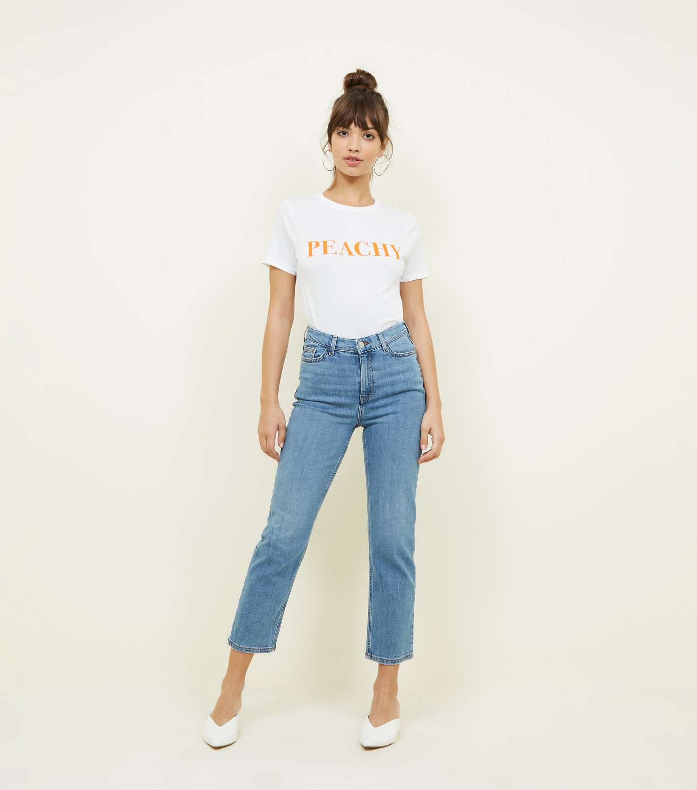 Blue Cropped Straight Leg Harlow Jeans