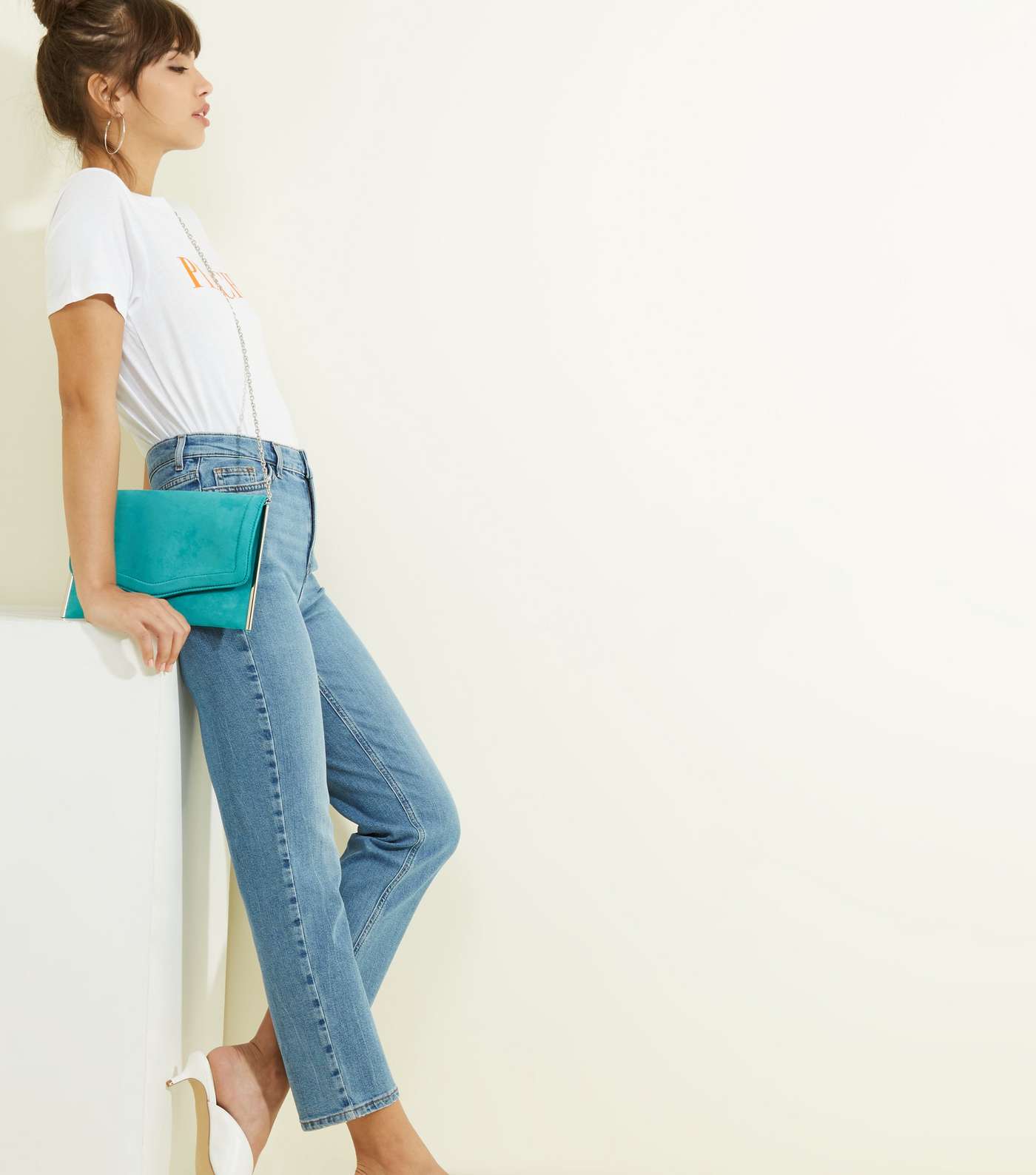 Blue Cropped Straight Leg Harlow Jeans Image 5