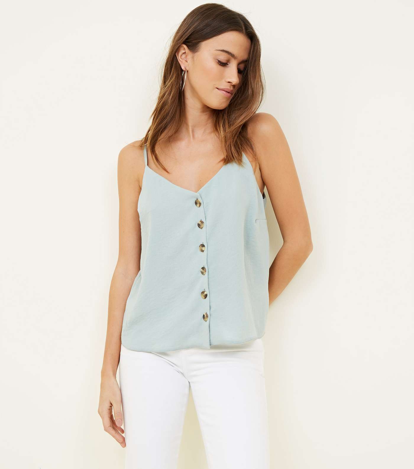 Mint Green Button Front Cami