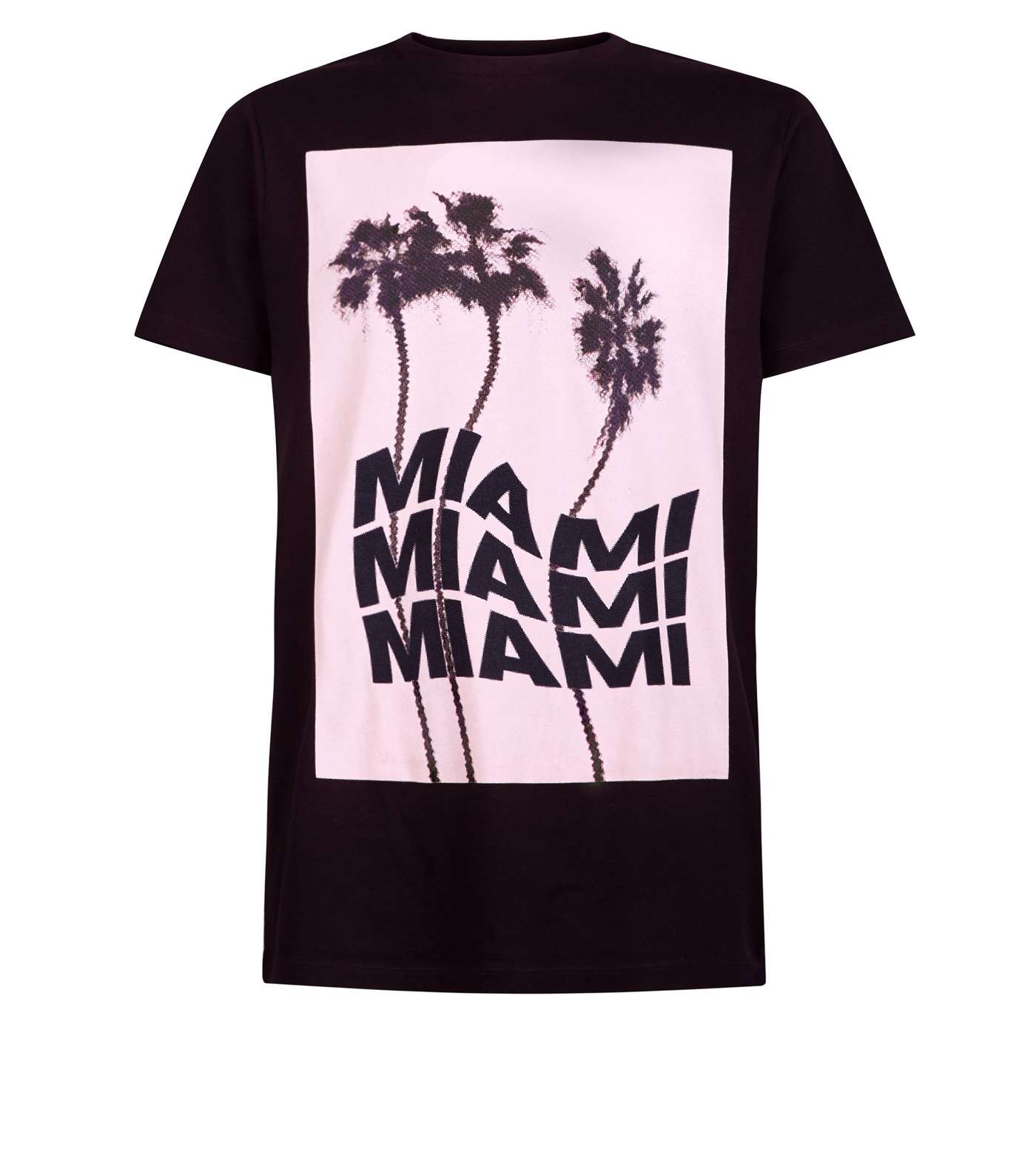 Black Miami Palm Printed T-Shirt Image 4