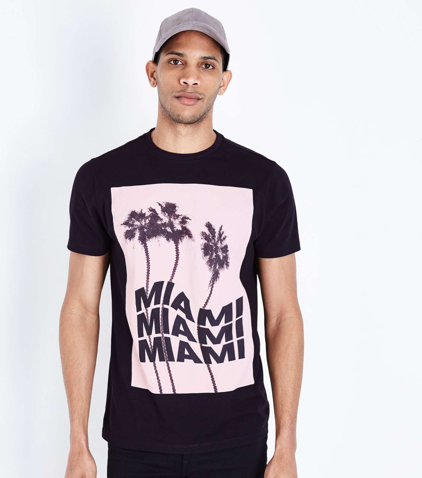 Black Miami Palm Printed T-Shirt Image 6