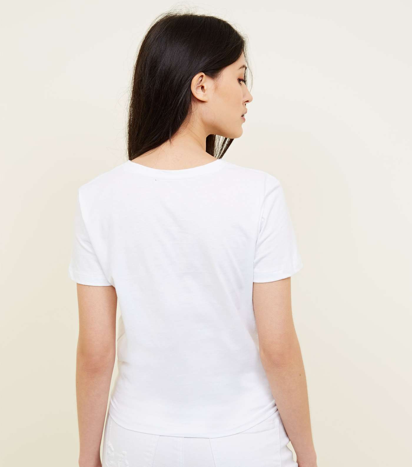Petite White Saturday Tie Front T-Shirt  Image 3
