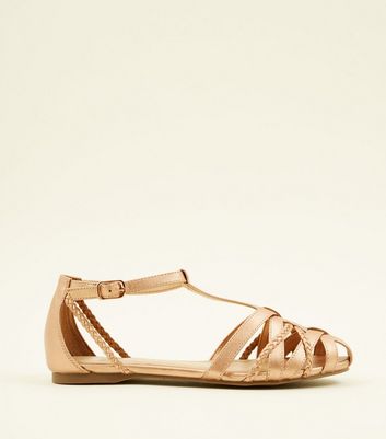 rose gold caged sandals