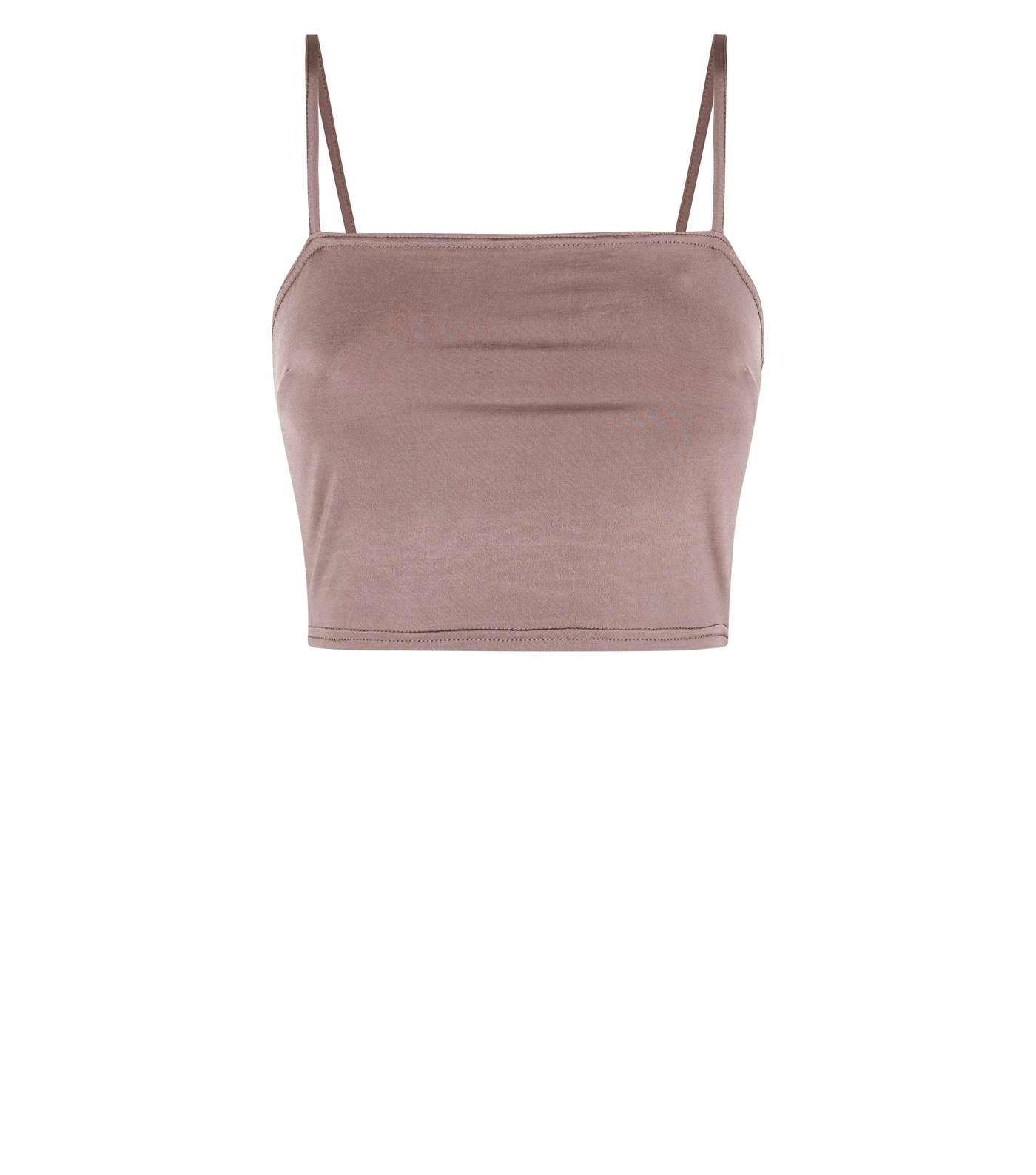 Light Brown Square Neck Cropped Cami Image 4