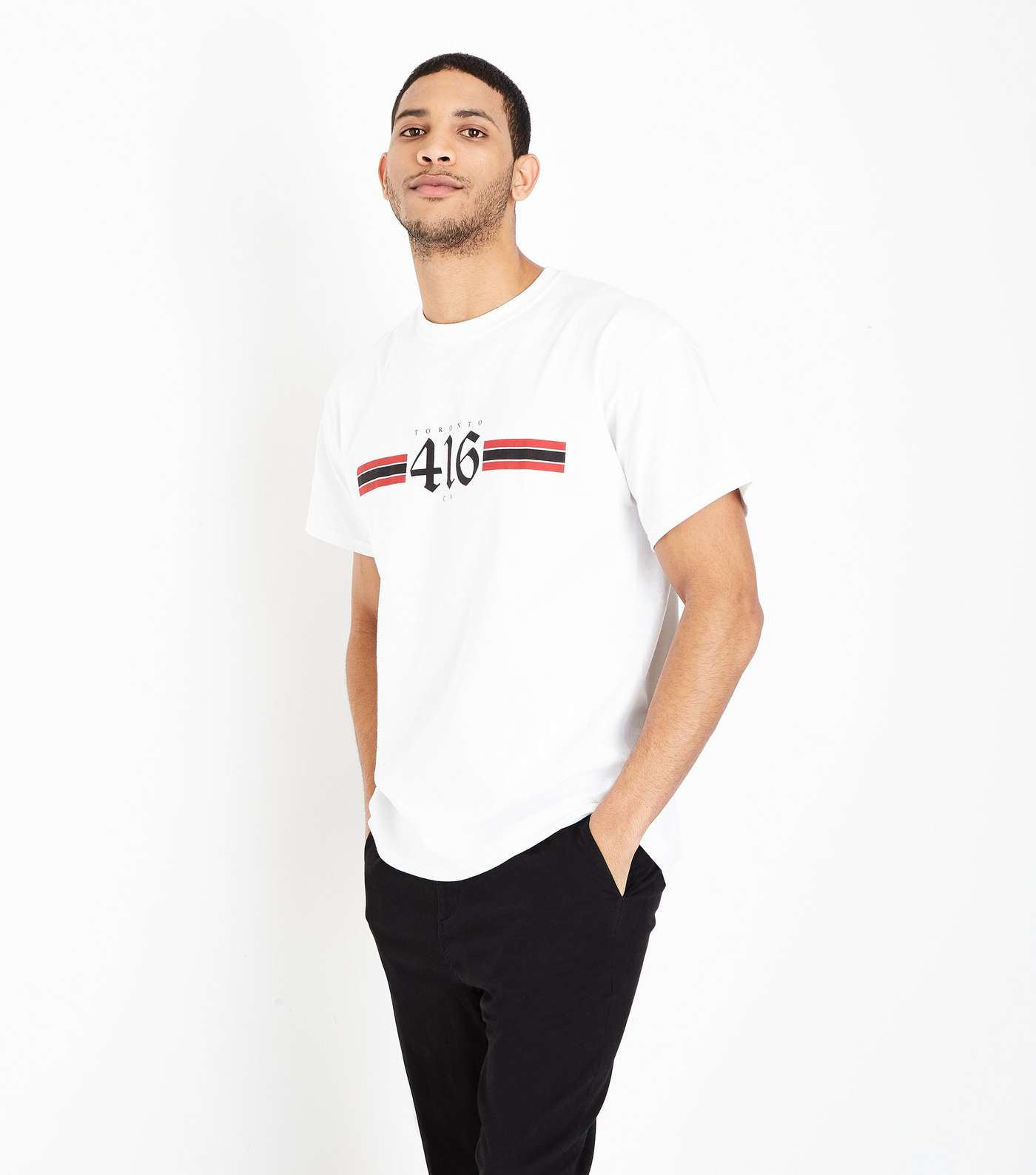 White 416 Printed Front T-Shirt