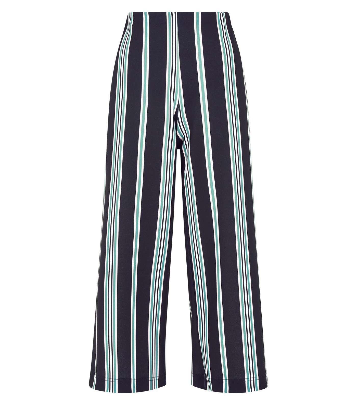 Black Stripe Scuba Cropped Wide Leg Trousers Image 4