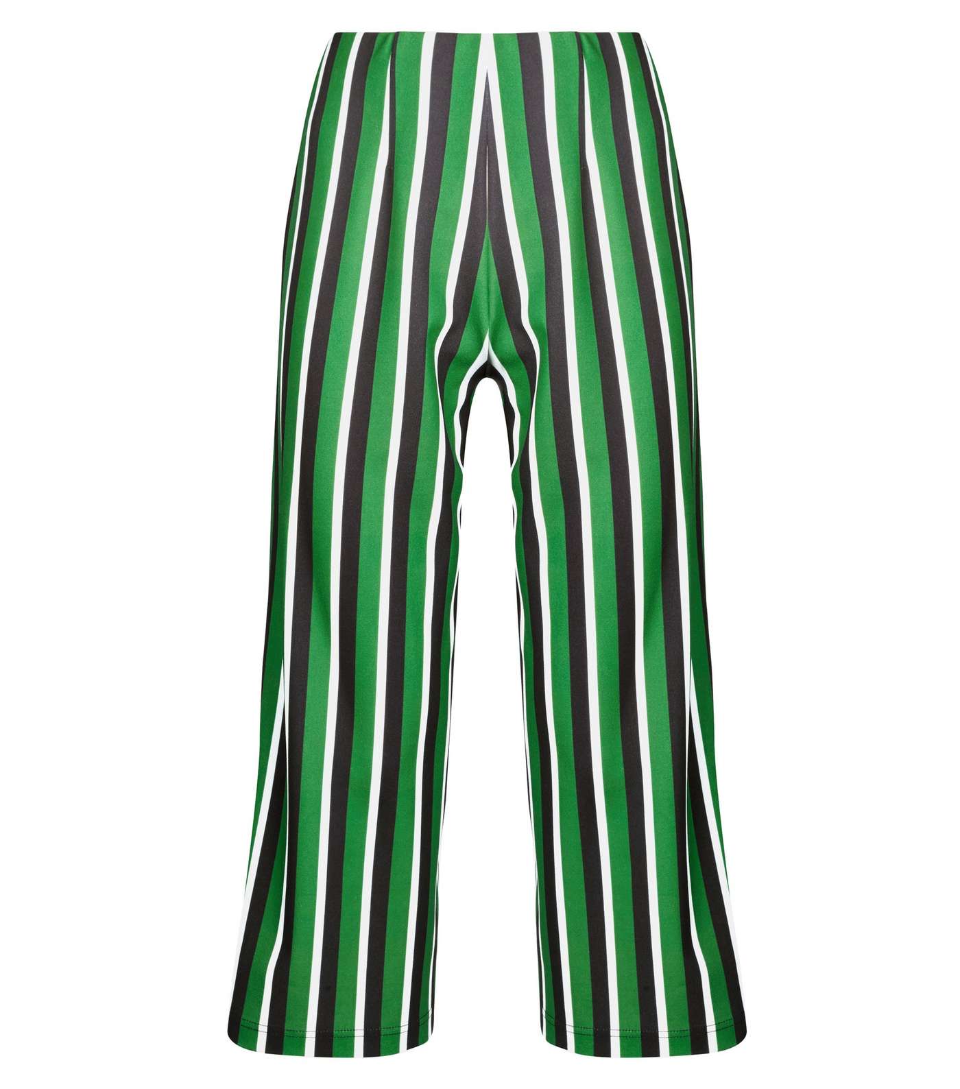 Green Stripe Cropped Wide Leg Trousers Image 4