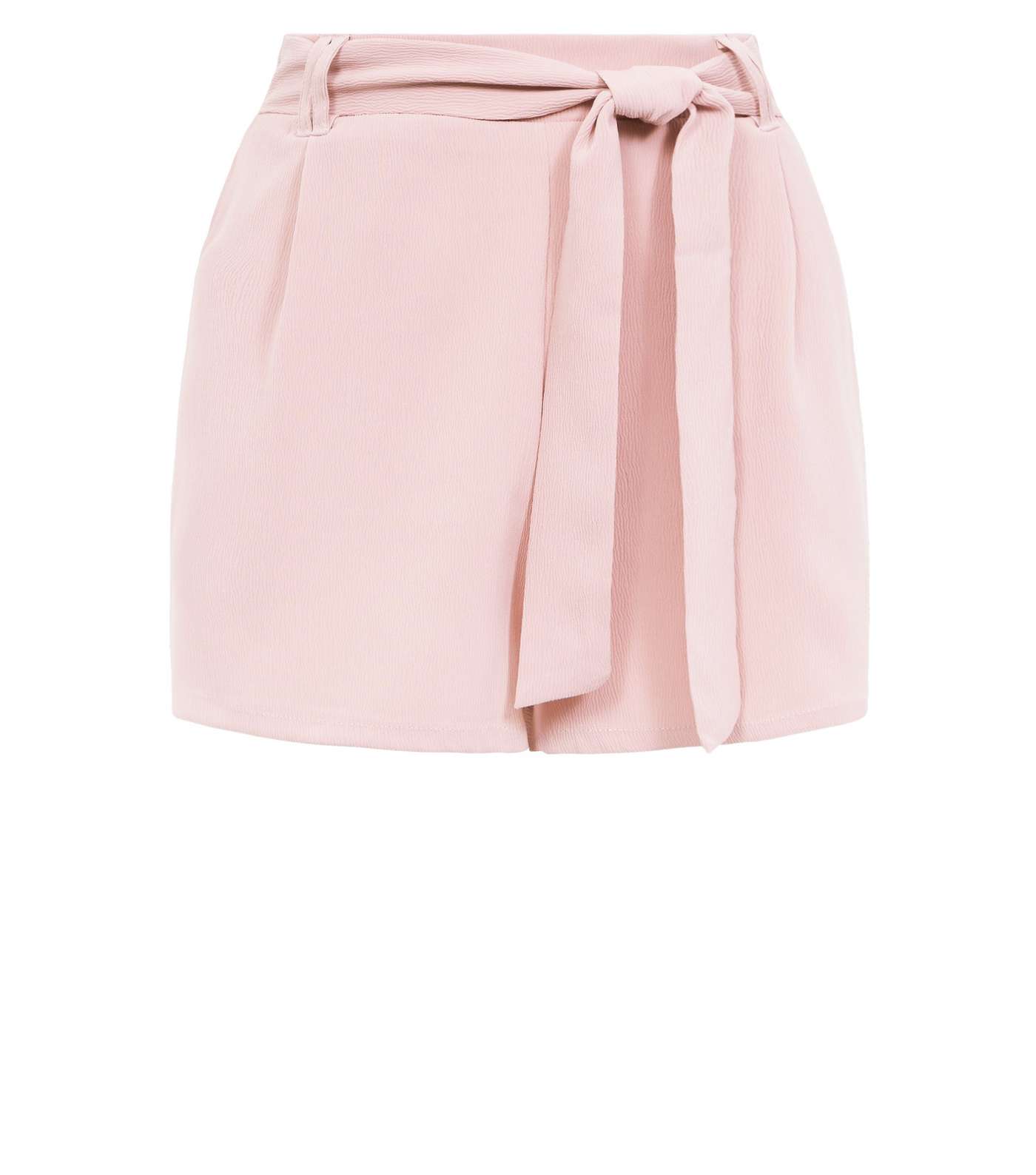 Pink High Tie Waist Shorts Image 4