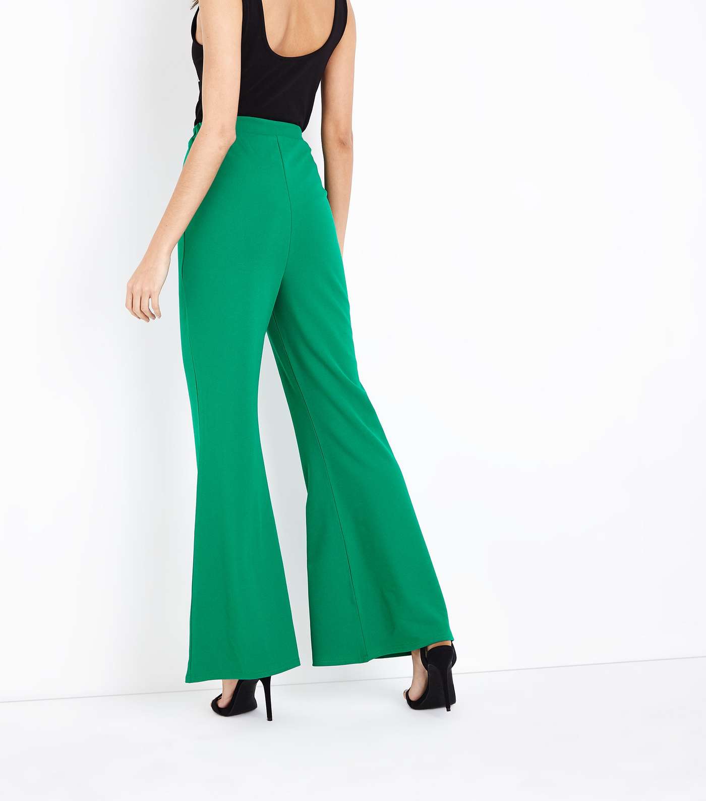 Cameo Rose Green Piped Flared Trousers  Image 3