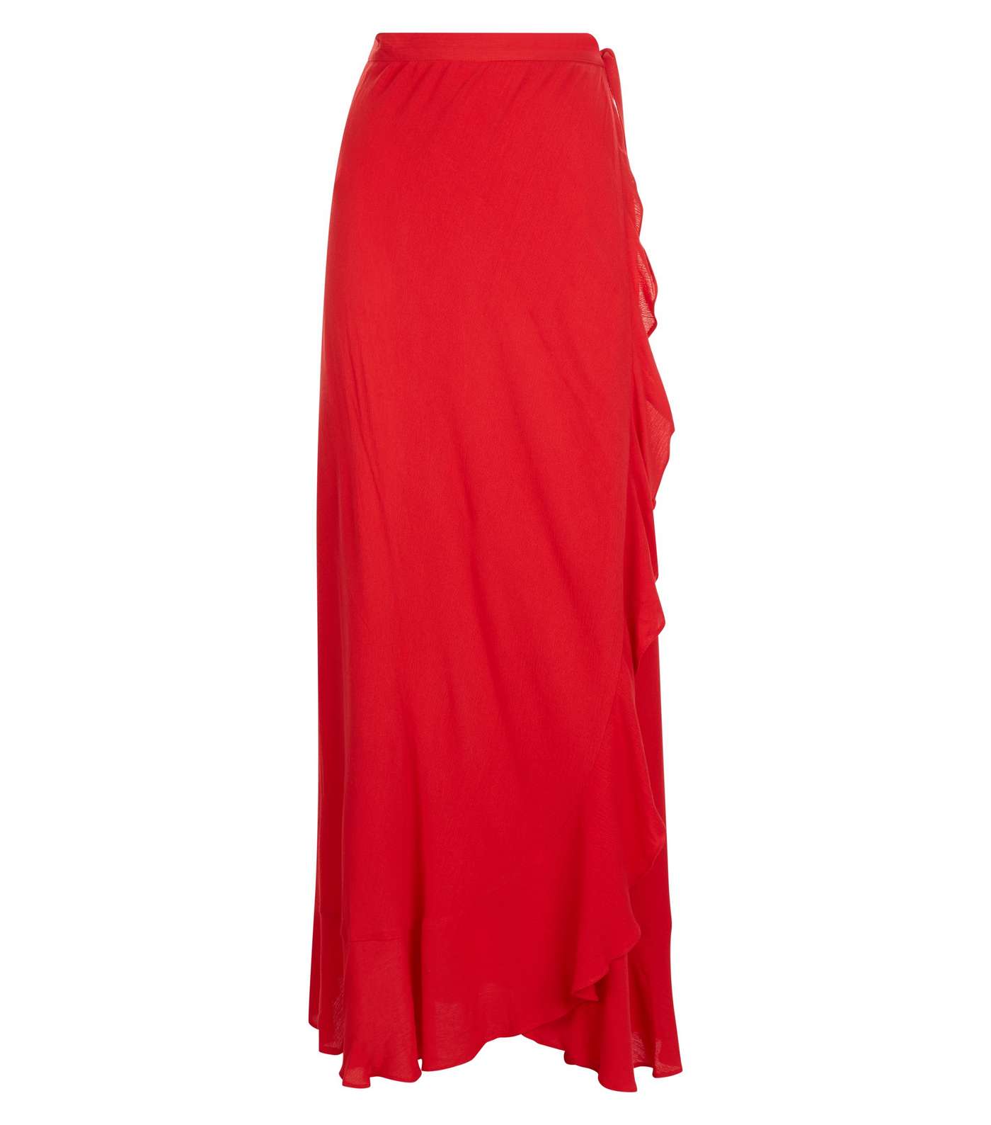 Red Cheesecloth Maxi Wrap Skirt Image 4