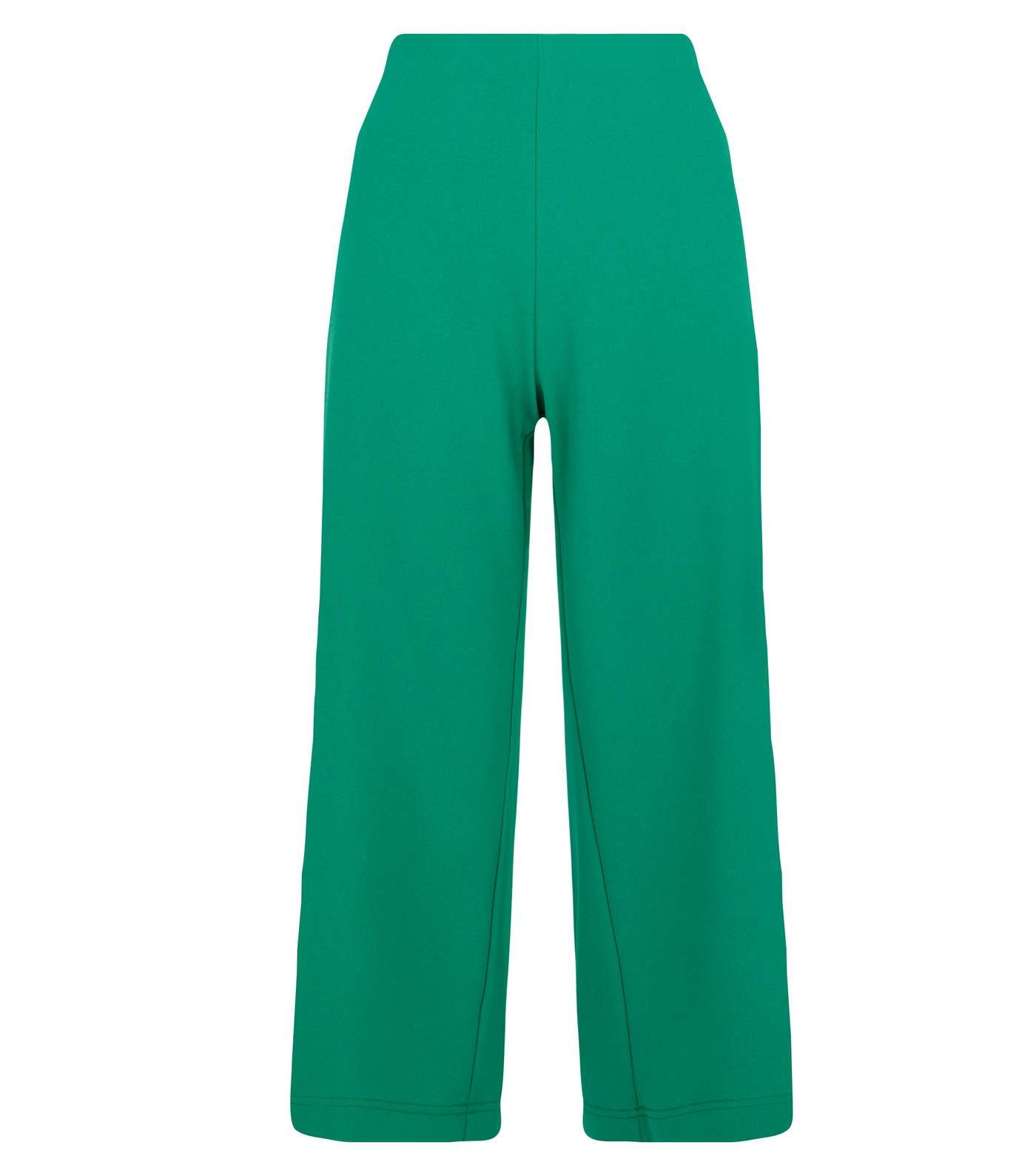 Green Crepe Scuba Cropped Trousers Image 4