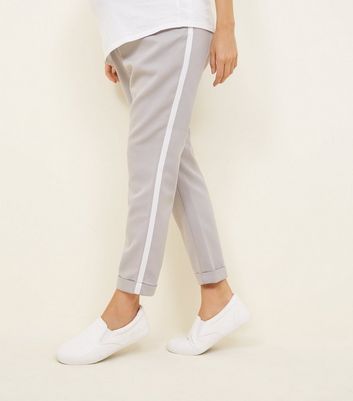 grey side stripe trousers