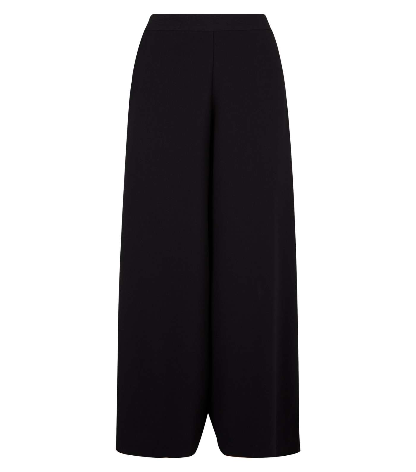 Black Wide Leg Cropped Trousers Image 4