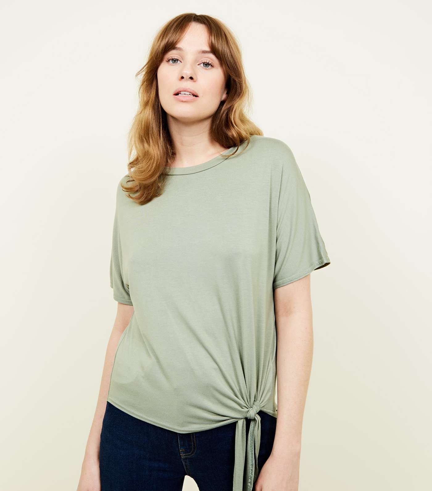 Olive Green Tie Side T-Shirt