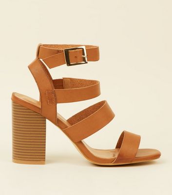 square toe tan heels