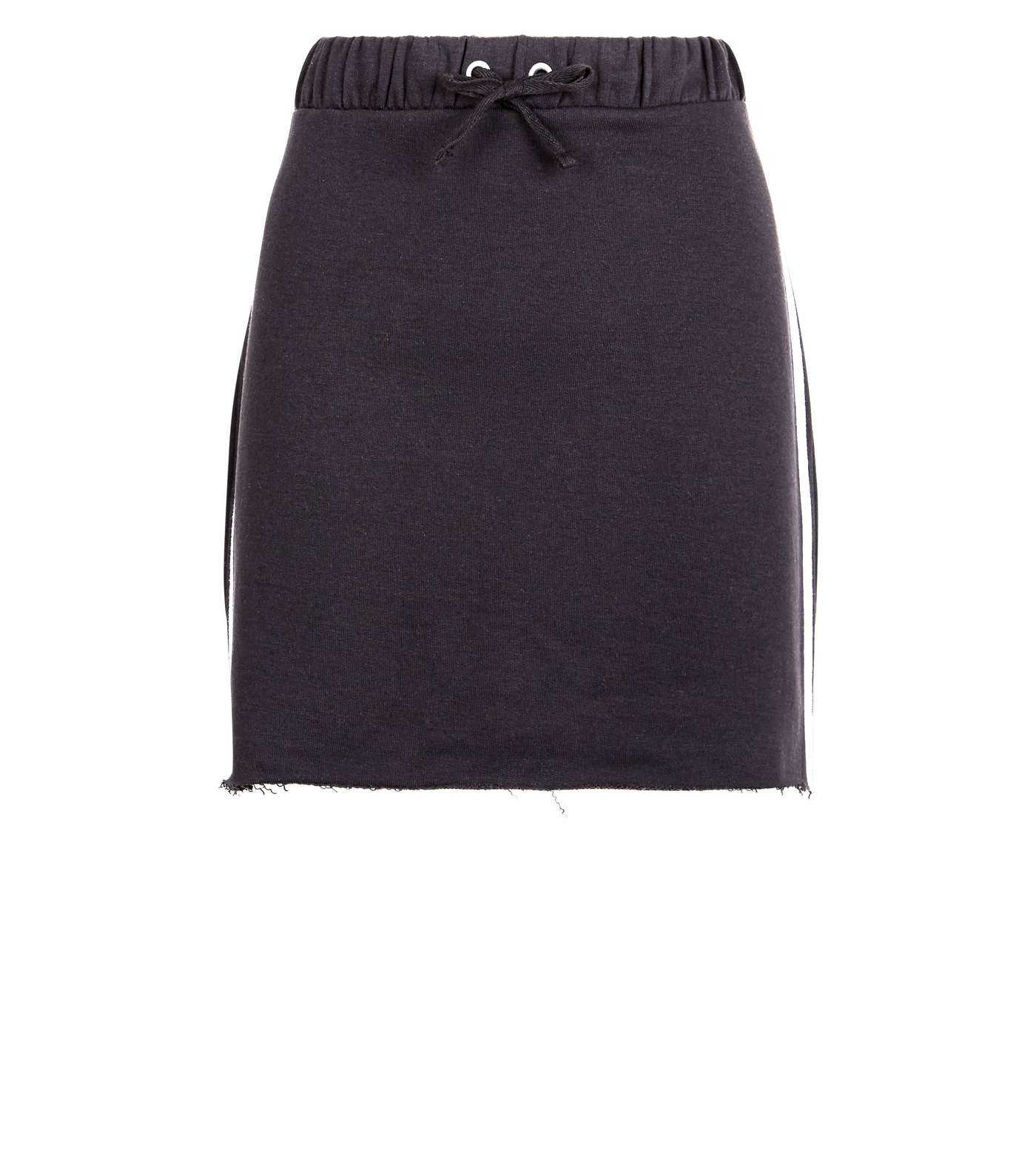 Black Side Stripe Drawstring Mini Skirt Image 5