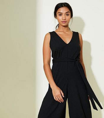 petite black culotte jumpsuit