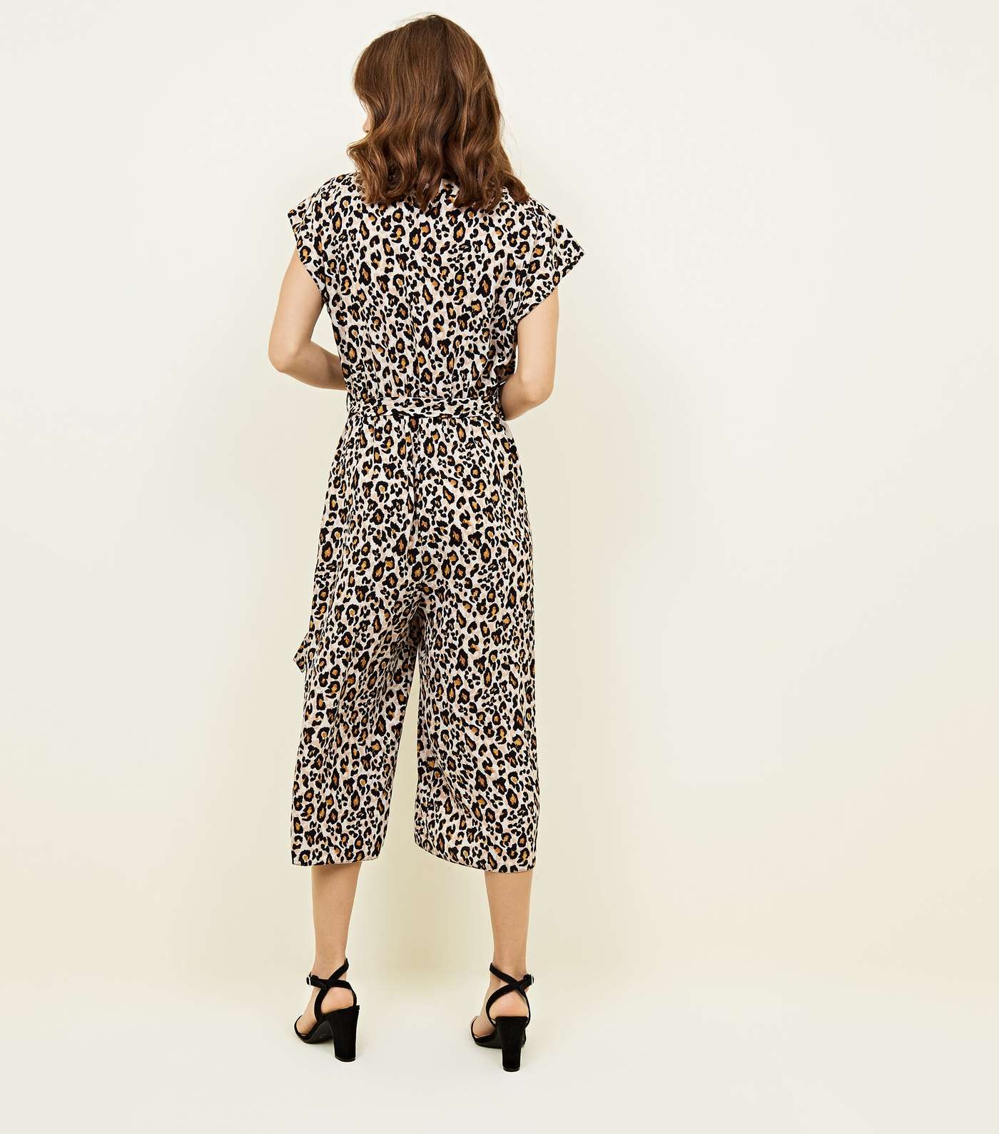 Brown Leopard Print Culotte Jumpsuit Image 3
