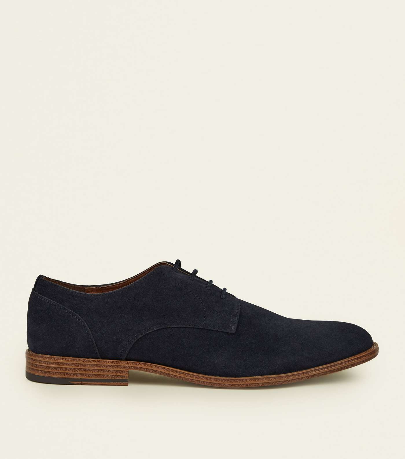 Navy Faux Suede Lace-Up Desert Shoes Image 2