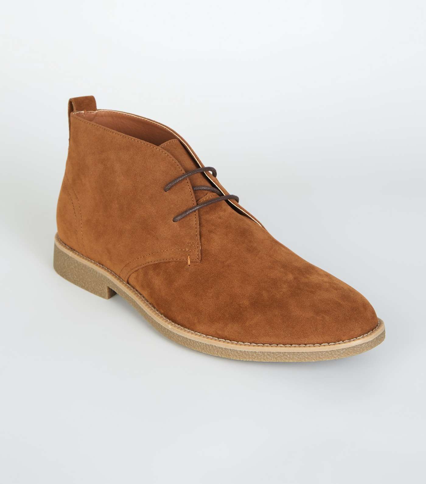 Brown Faux Suede Desert Boots Image 2