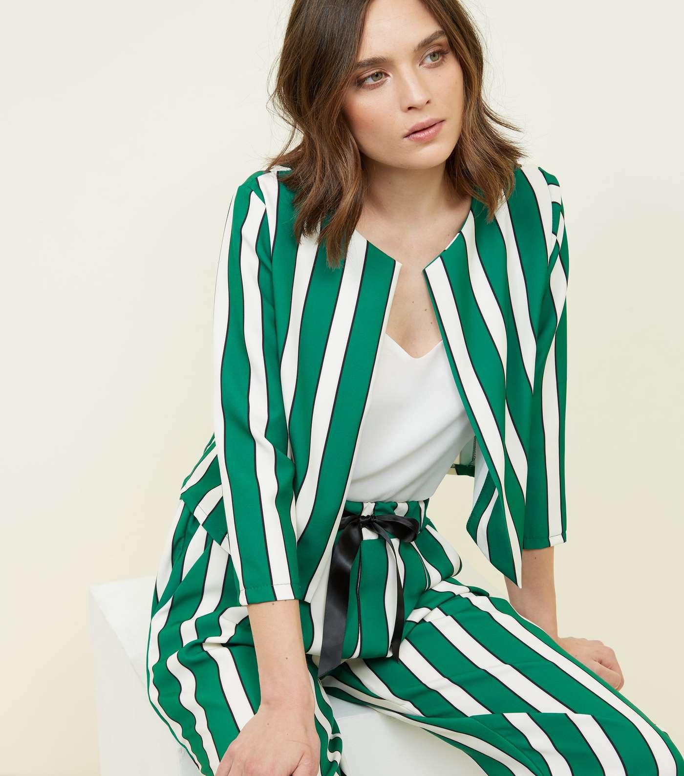 Cameo Rose Green Stripe Blazer  Image 5