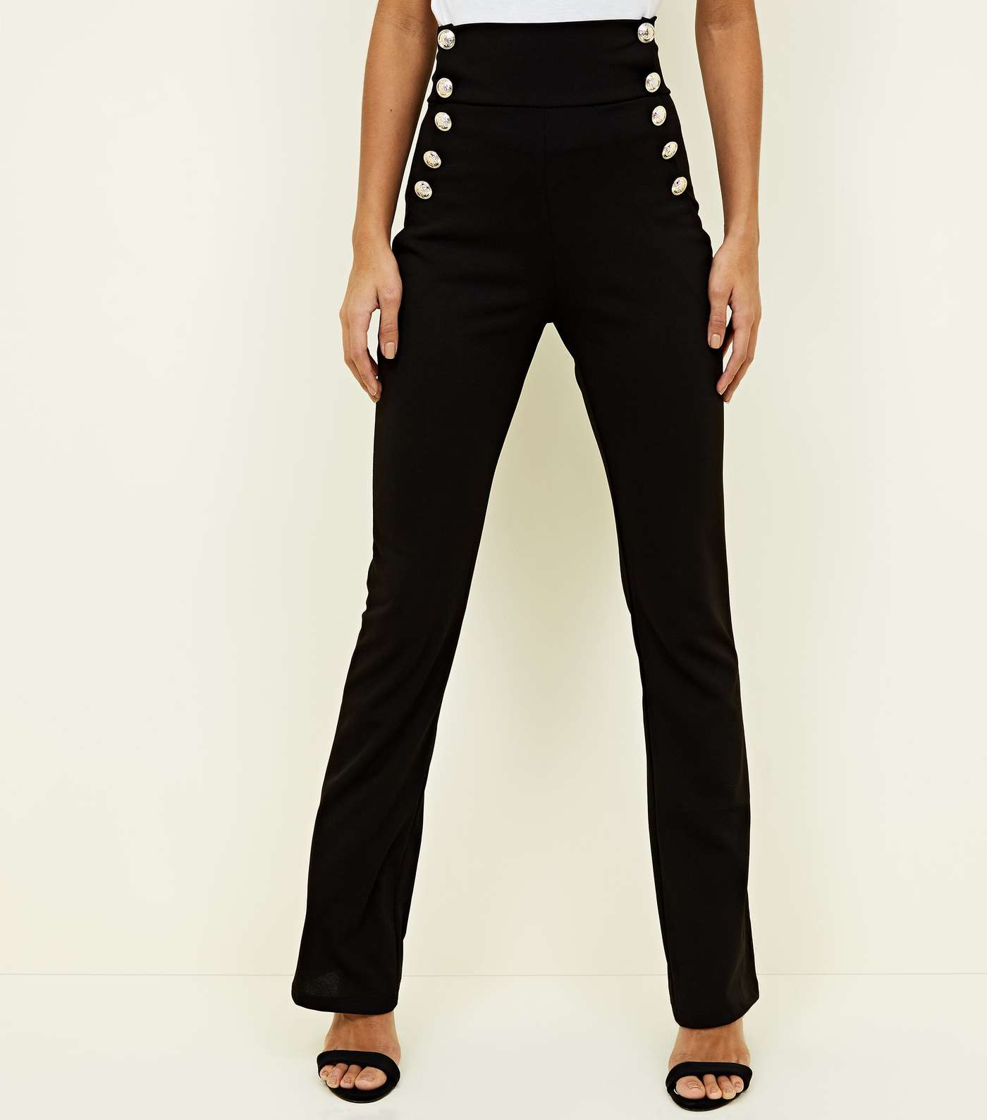 Cameo Rose Black Military Button Trousers Image 2