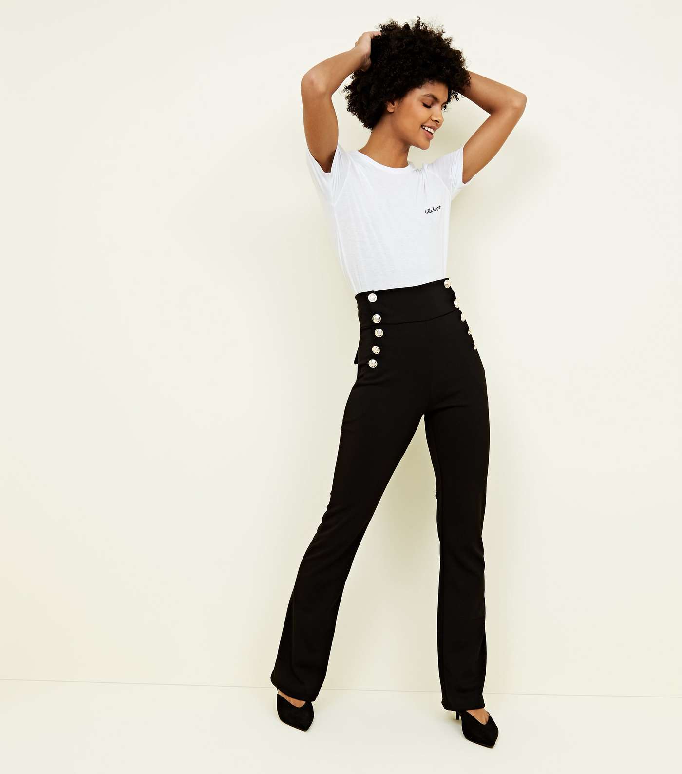 Cameo Rose Black Military Button Trousers Image 6