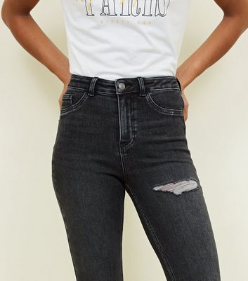 blue ripped high waist super skinny hallie jeans