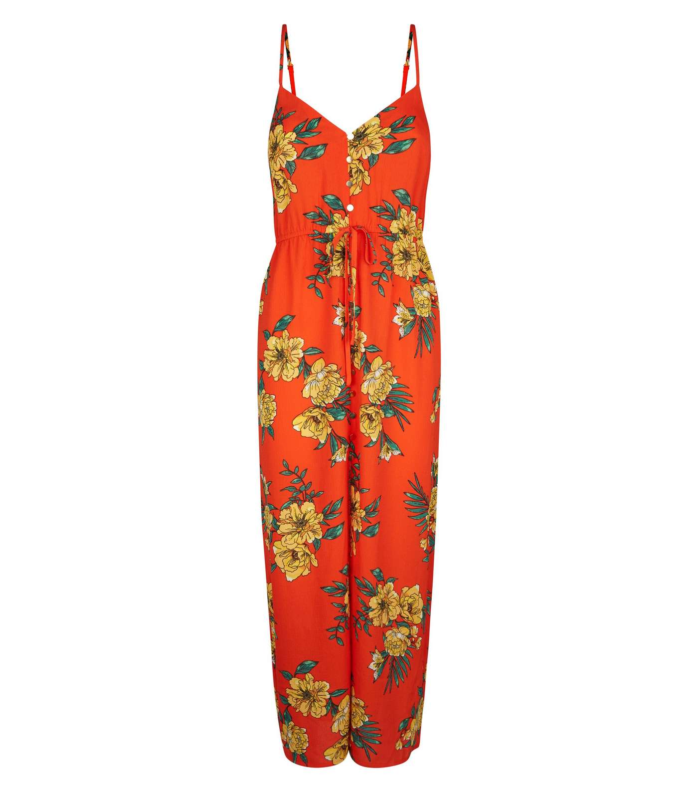 Petite Red Floral Button Front Maxi Dress  Image 4