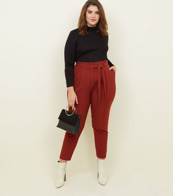 paperbag waist tapered trousers