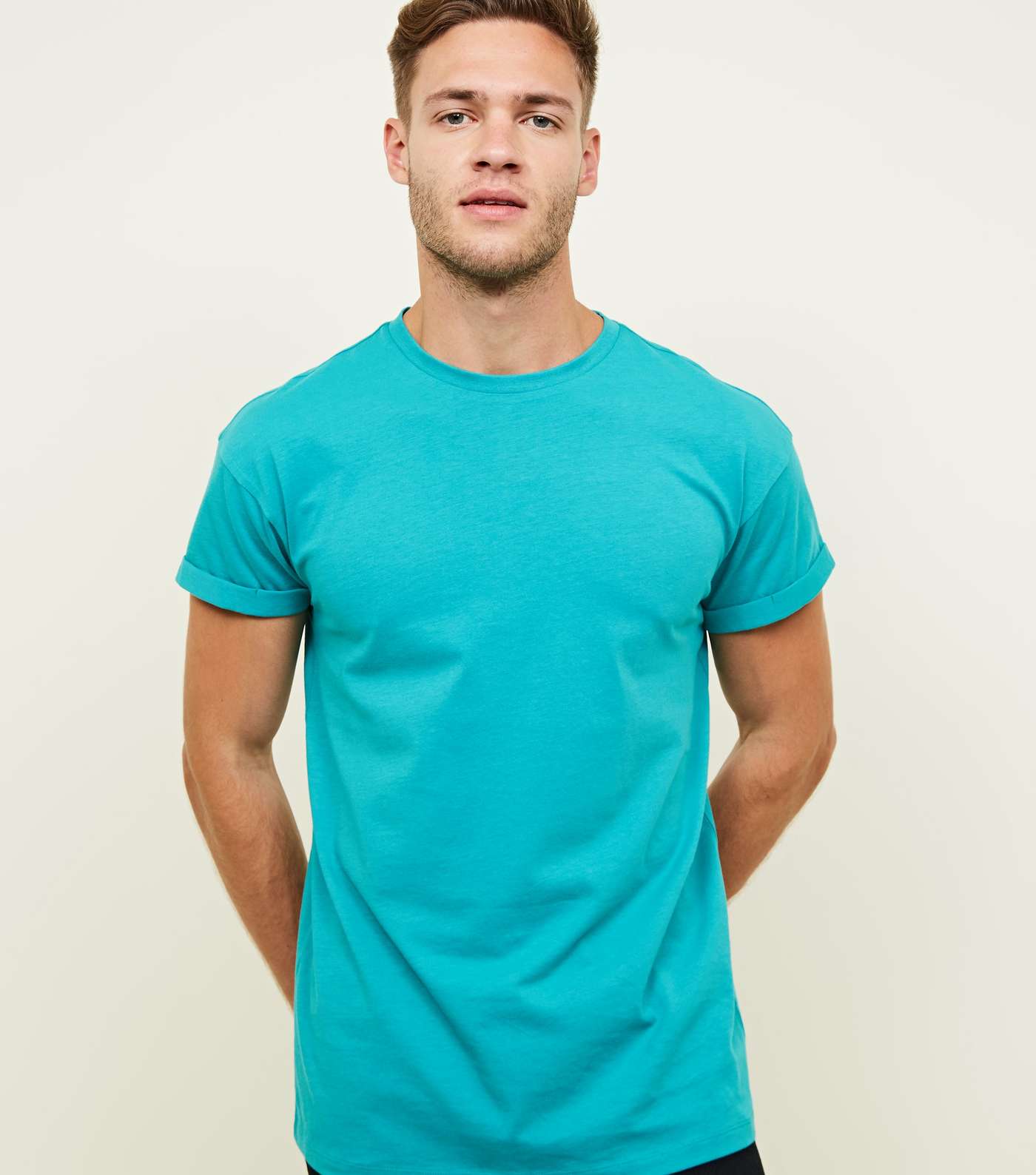 Mint Green Rolled Sleeve T-Shirt