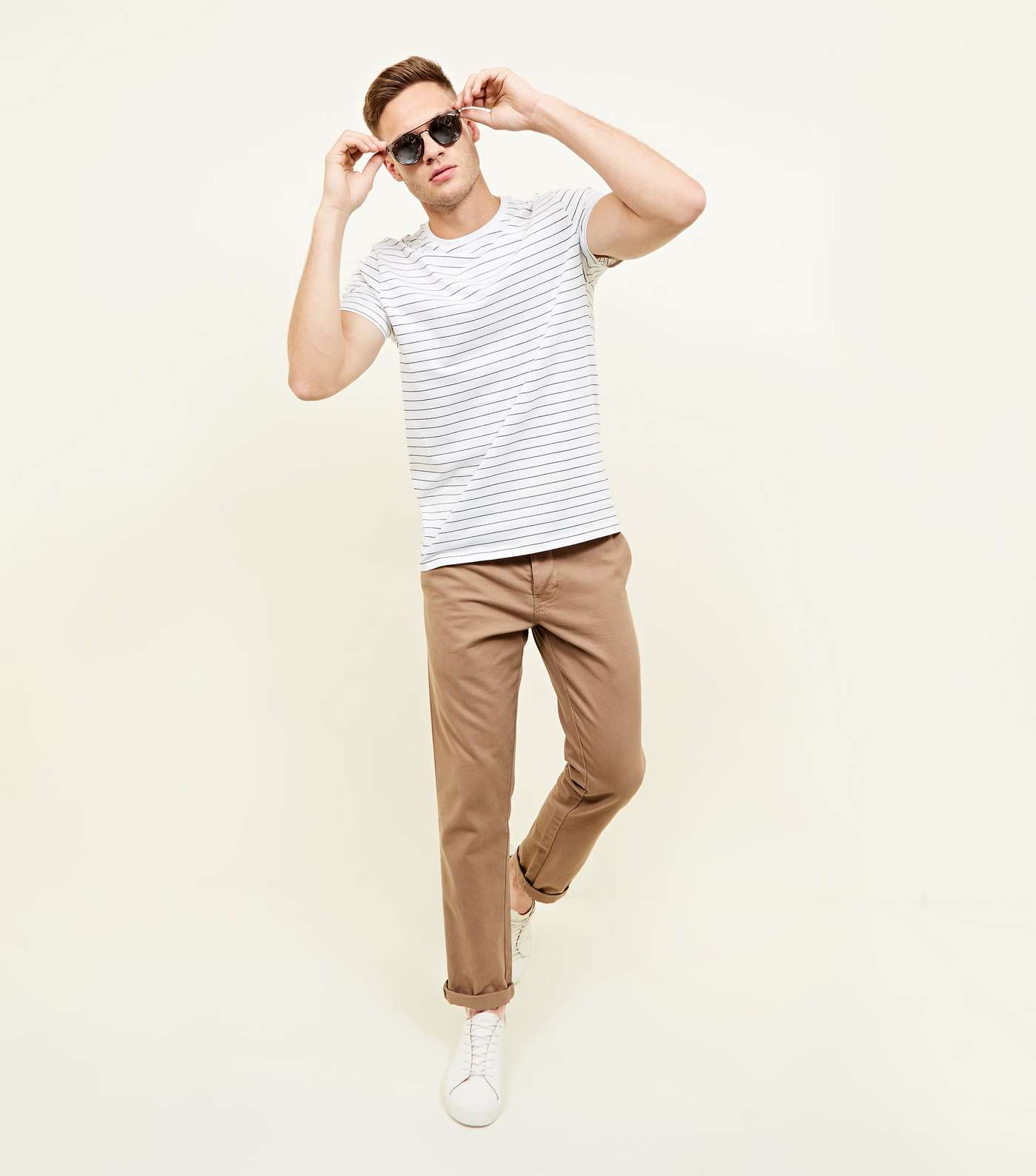 White Stripe Short Sleeve T-Shirt Image 2