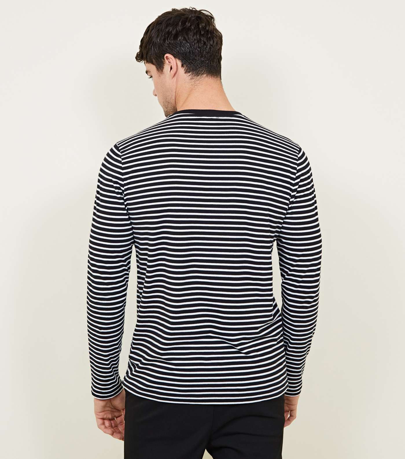 Black Rose Embroidered Stripe Long Sleeve T-Shirt Image 3