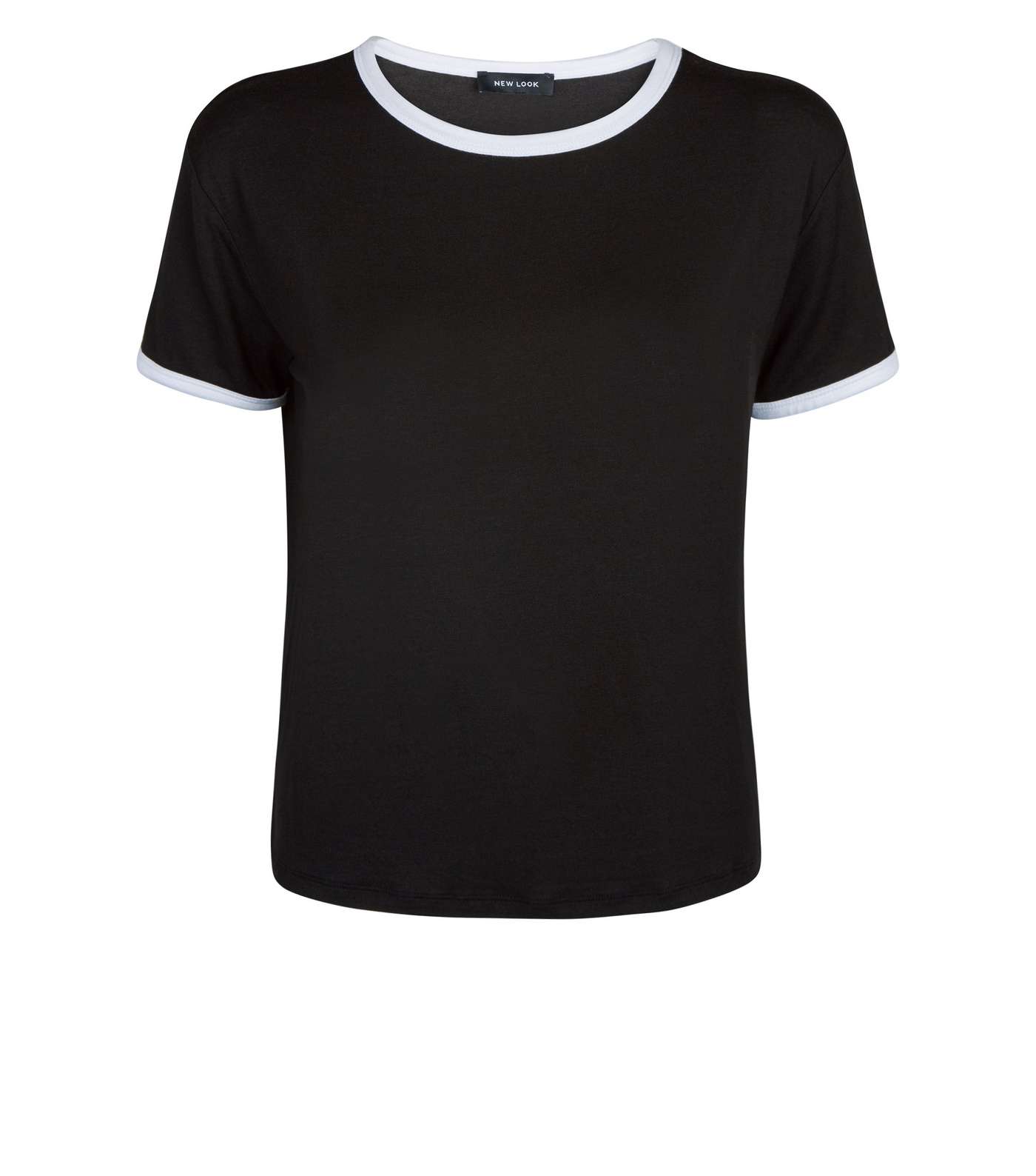 Black Contrast Ringer T-Shirt Image 4
