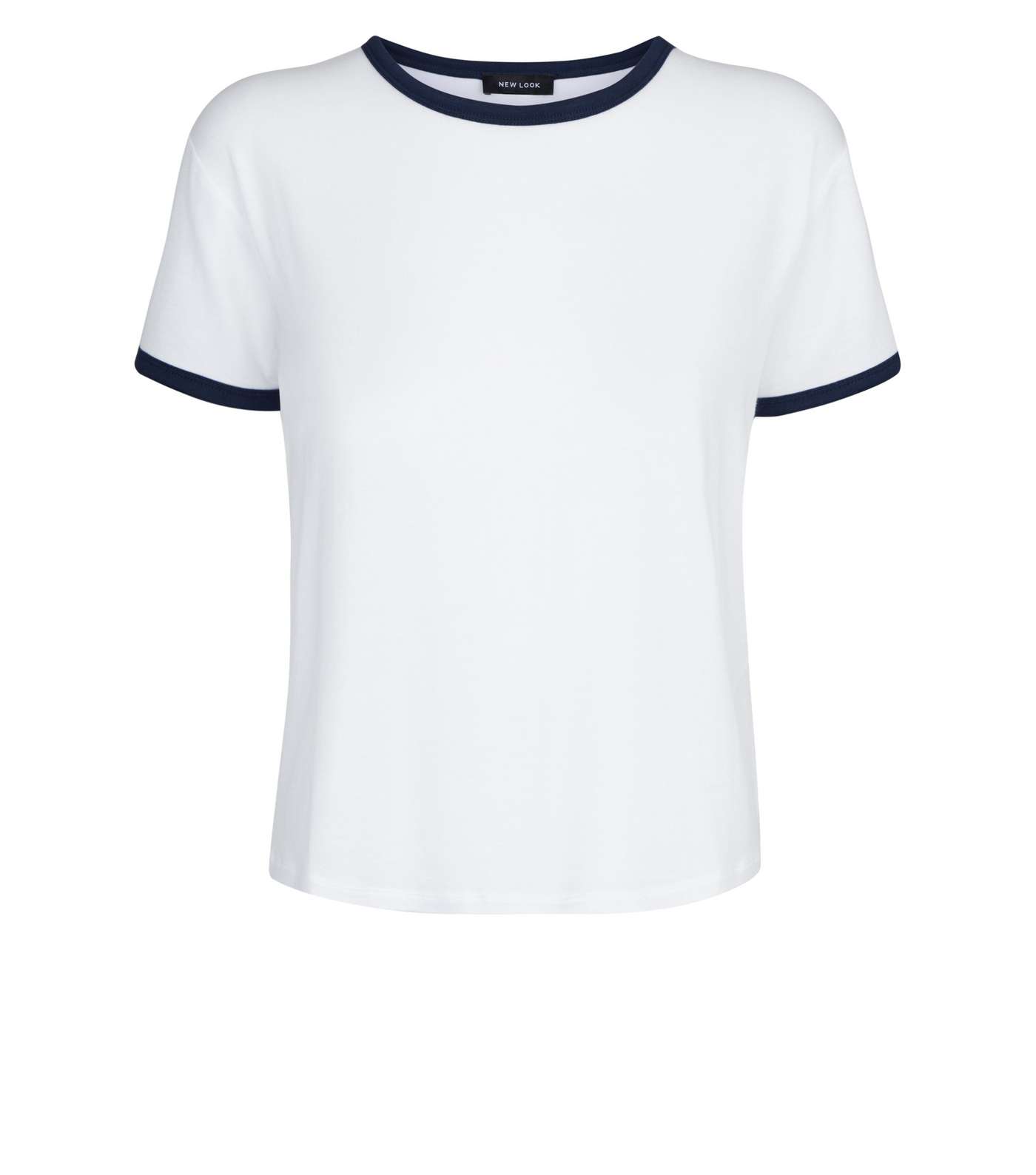 White Contrast Ringer T-Shirt Image 4