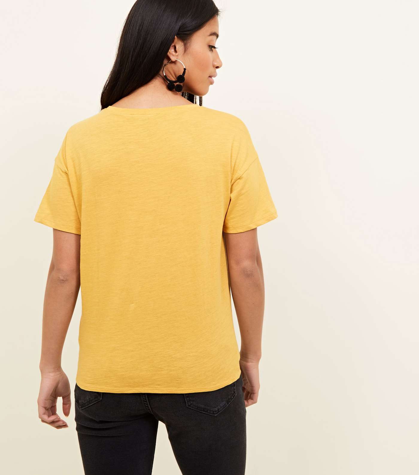 Petite Yellow Tie Front Jersey T-Shirt  Image 3