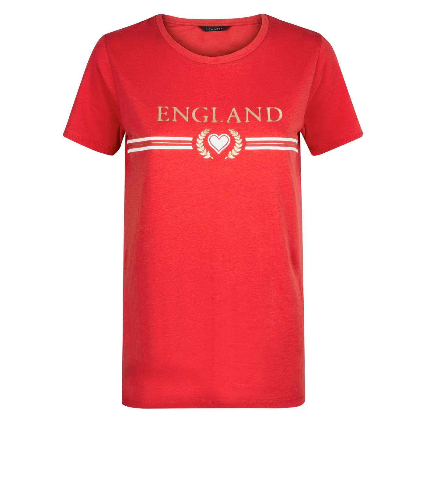 Red England Metallic Crest Logo T-Shirt Image 4