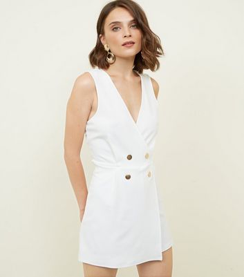 white playsuit new look