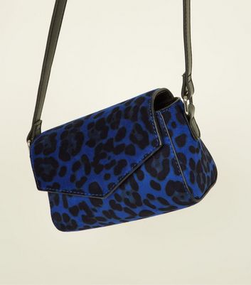 blue leopard print bag