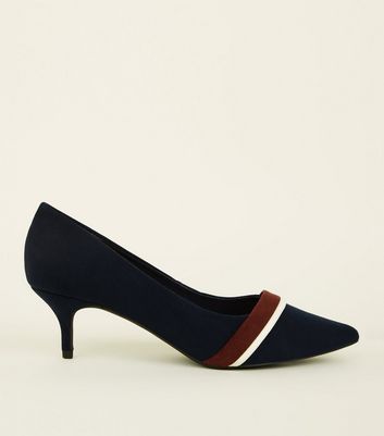 navy wide fit kitten heels