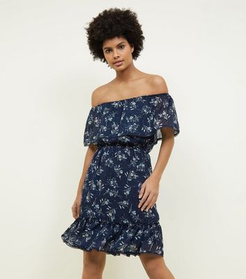 apricot navy floral dress