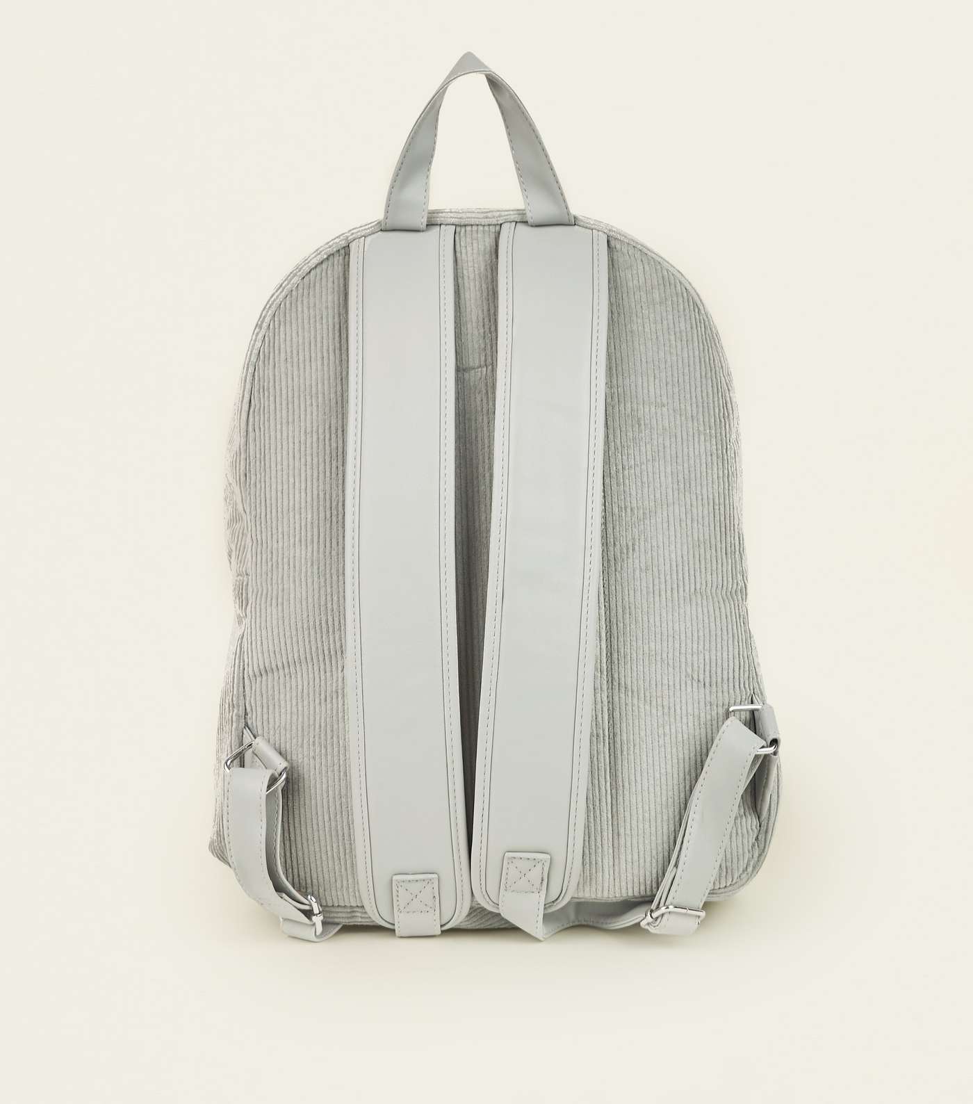 Pale Grey Corduroy Backpack Image 6
