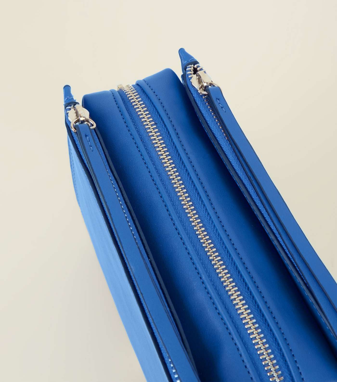 Bright Blue 3 Zip Cross Body Bag Image 3