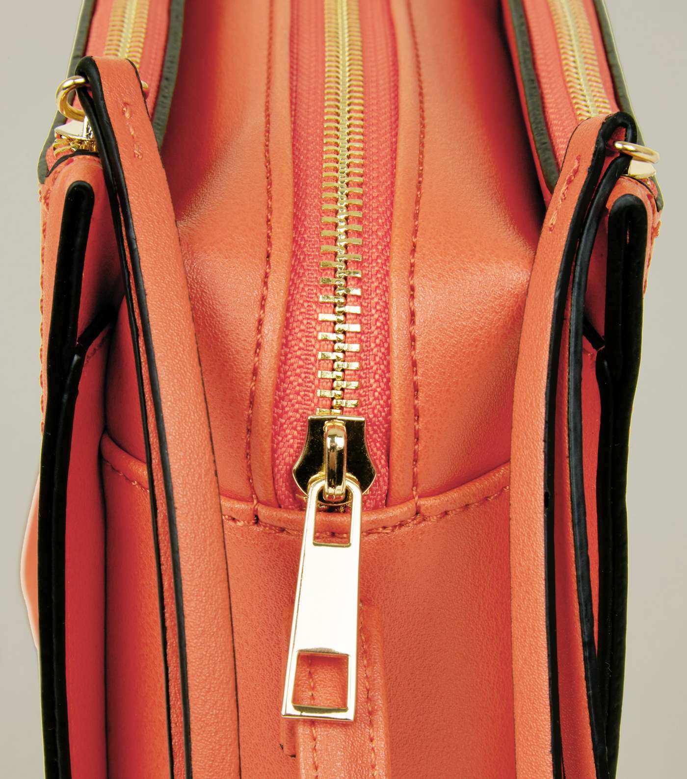 Bright Orange 3 Zip Cross Body Bag  Image 3