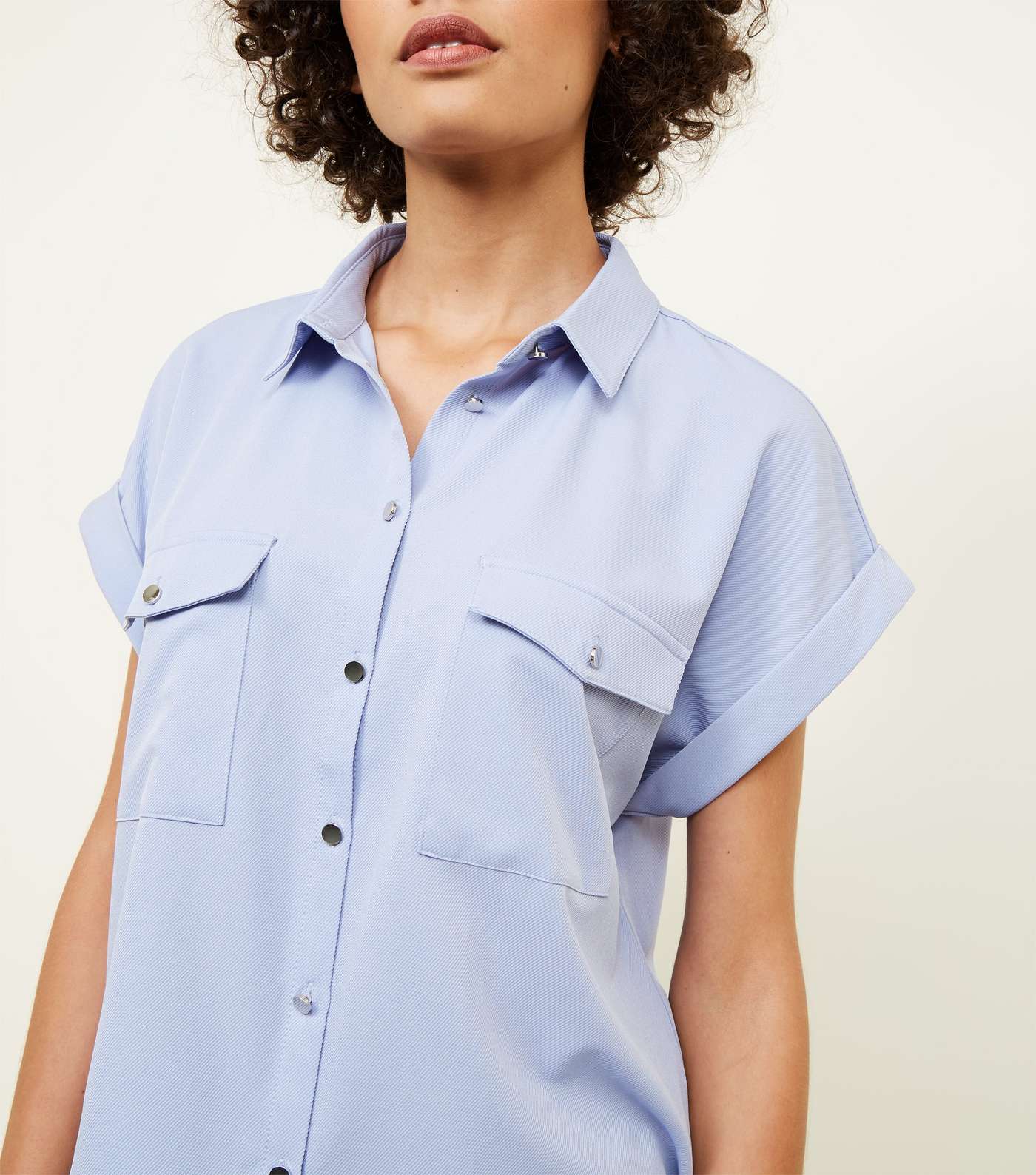 Lilac Twill Short Sleeve Utility Shirt Image 5