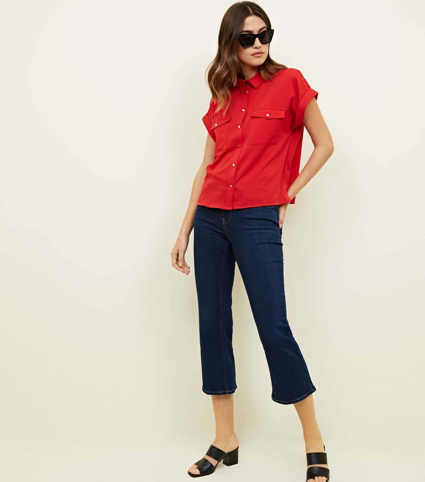 Red Twill Short Sleeve Utility Shirt  Image 2